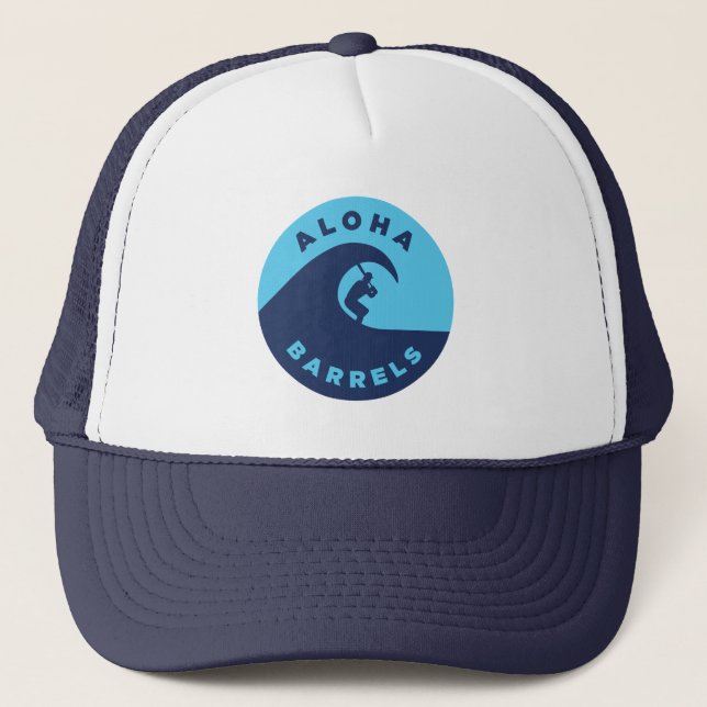 Aloha Barrels 2 Colour Circular Logo Trucker Hat (Front)