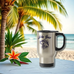 Aloha Bass-Hawaiian Blue Travel Mug