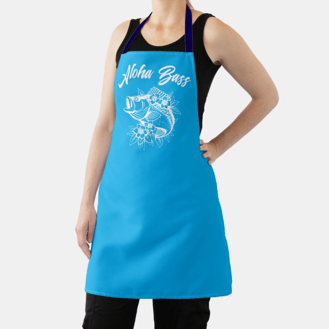 Aloha Bass-Hawaiian Light Blue Apron (Insitu)