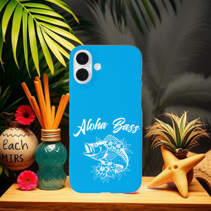 Aloha Bass Hawaiian Light Blue iPhone 16 Plus Case