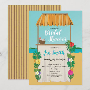 Aloha Beach Bridal Shower Party Wedding Ocean Invitation