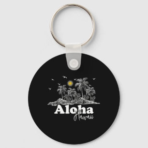 Aloha Beach Hawaii Men HI Women Vintage Palm Tree Key Ring