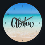 Aloha Beach Hawaiian Island Large Clock<br><div class="desc">Bring the aloha spirit to life in your home with this beach scene "Aloha" design wall clock.</div>