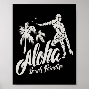 Aloha Beach Paradise Surf Surfing Poster