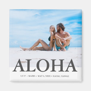 Aloha Beach Photo Hawaii Wedding Favor Magnet