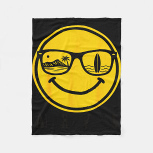 Aloha beach smile face hawaii surf ocean summer fleece blanket