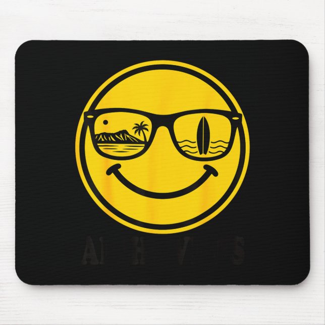 Aloha beach smile face hawaii surf ocean summer mouse mat (Front)