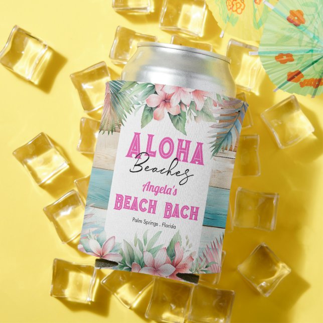 Aloha Beach Tropical Bachelorette Party Can Cooler (In Situ Summer)