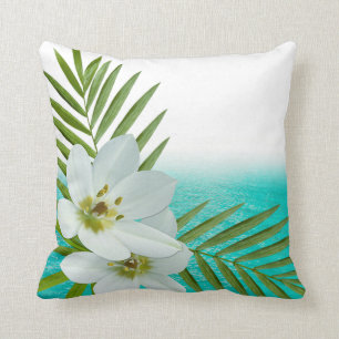 Aloha Beach Tropical Flowers Cushion