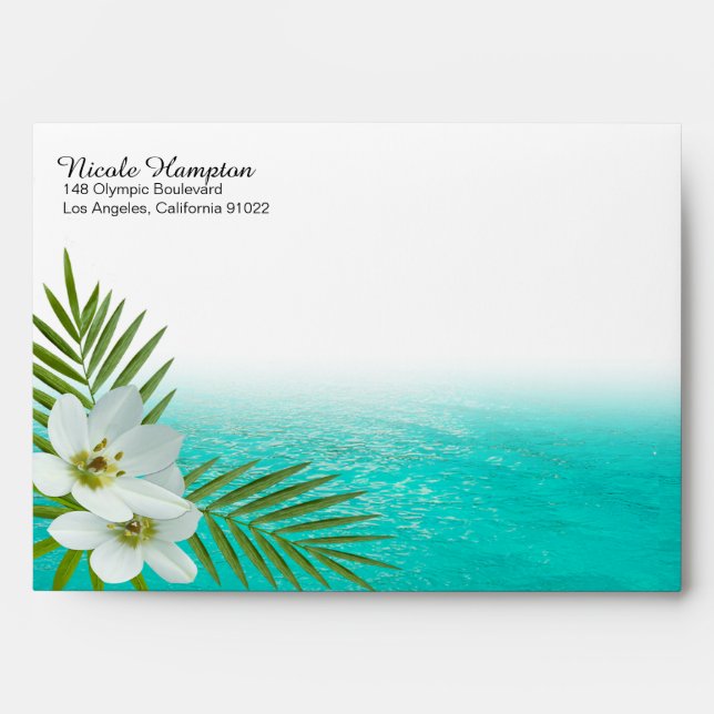 Aloha Beach Tropical Flowers Envelopes (Front)