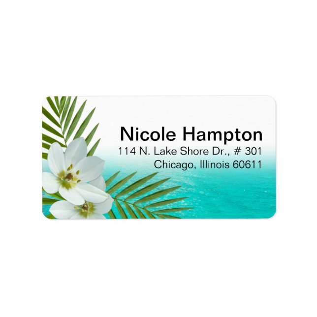 Aloha Beach Tropical Flowers Label (Front)