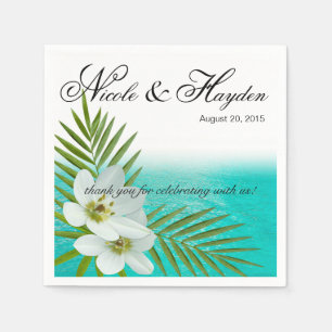 Aloha Beach Tropical Flowers Napkin