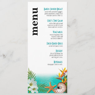 Aloha Beach Wedding Menu Plumeria Frangipani