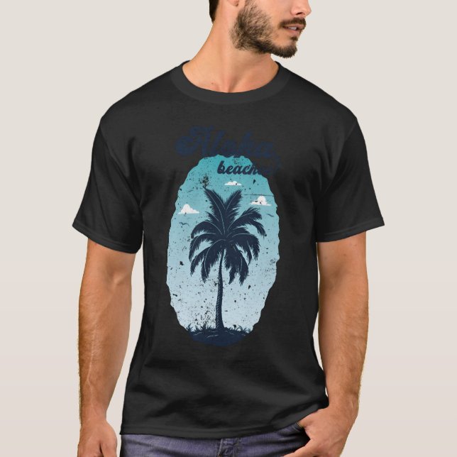 Aloha beaches Cool and funny summertime saying ret T-Shirt (Front)