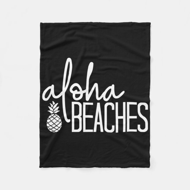 Aloha Beaches Cute Beach Bridal Bachelorette Party Fleece Blanket (Front)