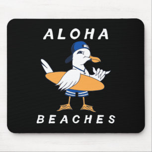 Aloha Beaches Funny Seagull Matching Family Beach Mouse Mat