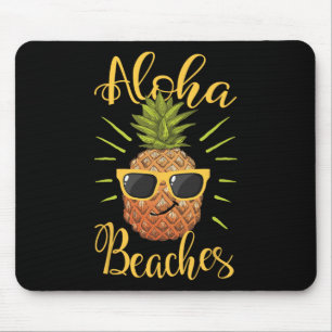 Aloha Beaches Hawaii Pineapple Sungles Travel Tee1 Mouse Mat
