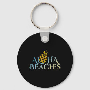 Aloha Beaches Hawaii Surfing Pineapple Party Sun S Key Ring