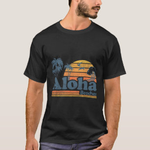 Aloha Beaches Hawaii Vintage Beach Surfing Retro H T-Shirt