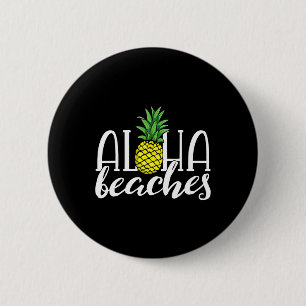 Aloha Beaches Hawaiian Bachelorette Party Pineappl 6 Cm Round Badge