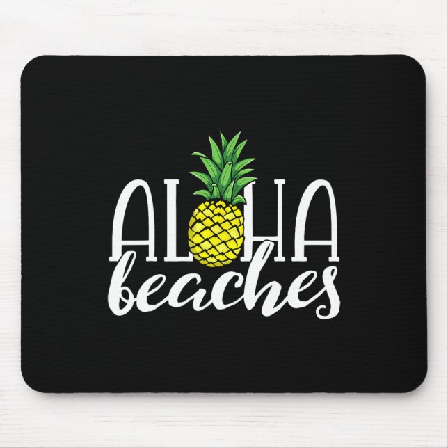 Aloha Beaches Hawaiian Bachelorette Party Pineappl Mouse Mat (Front)