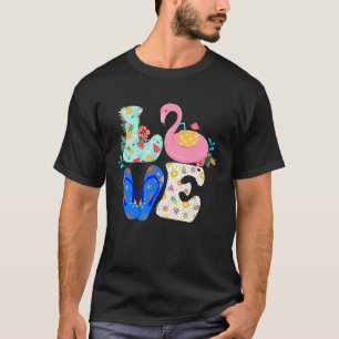 Aloha Beaches Hawaiian Pineapple Cocktail Flamingo T-Shirt