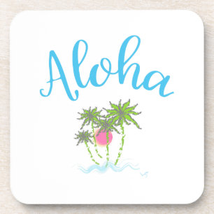 Aloha Beaches Hawaiian Style Summer Coaster