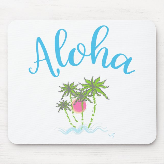 Aloha Beaches Hawaiian Style Summer Mouse Mat (Front)