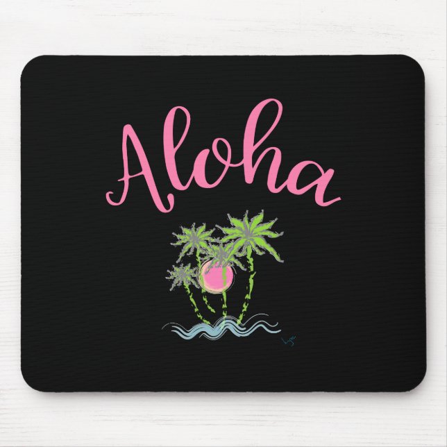 Aloha Beaches Hawaiian Style Summer Tropical Mouse Mat (Front)