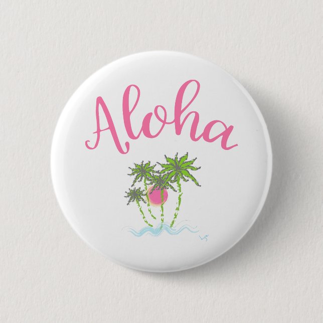 Aloha Beaches Hawaiian Style Summera 6 Cm Round Badge (Front)