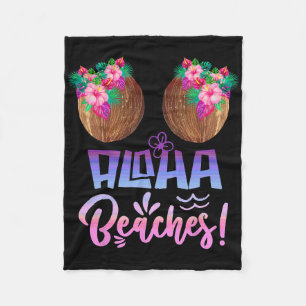 Aloha Beaches Hawaiian Tropical Coconut Bra Fleece Blanket