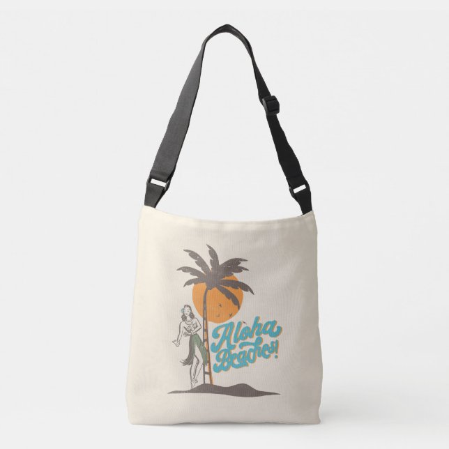 Aloha Beaches Hula Girl Hawaii Hawaiian Retro  Crossbody Bag (Front)