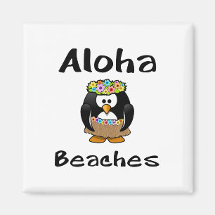 Aloha Beaches Penguin Hula Dance Funny T Shirt Magnet
