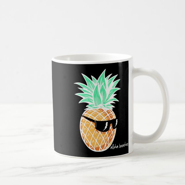 Aloha Beaches Pineapple Summer Beach Tropical Vaca Coffee Mug (Right)