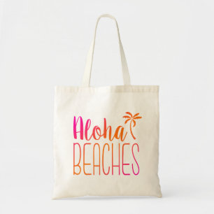 Aloha Beaches Pink and Orange Tote Bag
