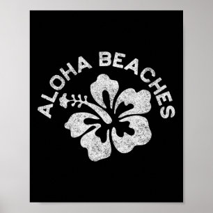 Aloha Beaches Retro Vintage Style Hawaii Vacation Poster