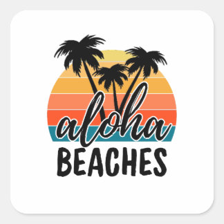 Aloha BEACHES Square Sticker