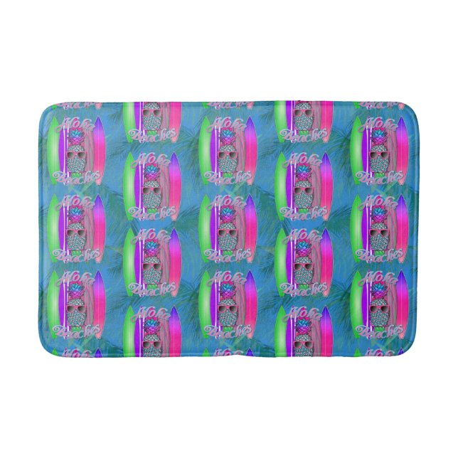 Aloha Beaches Summer Surf Pineapple Bath Mat (Front)
