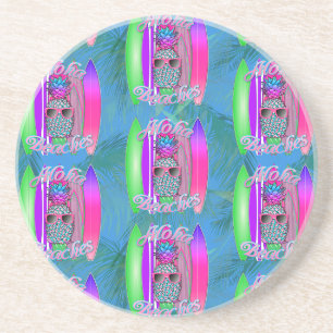 Aloha Beaches Summer Surf Pineapple Coaster