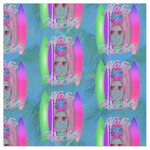 Aloha Beaches Summer Surf Pineapple Fabric