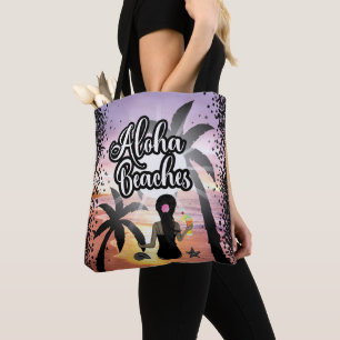 Aloha beaches  sun and beach personalized  tote bag