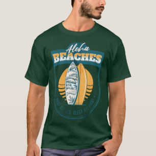 Aloha Beaches Surfboards Surfing Hawaii Hawaiian T T-Shirt