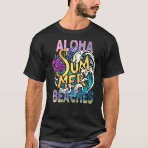 Aloha Beaches Tropical Hawaiian Summer Island Vaca T-Shirt