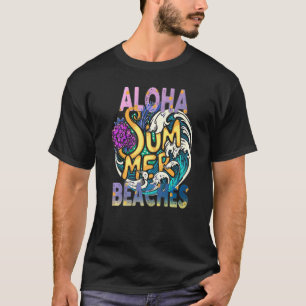 Aloha Beaches Tropical Hawaiian Summer Island Vaca T-Shirt