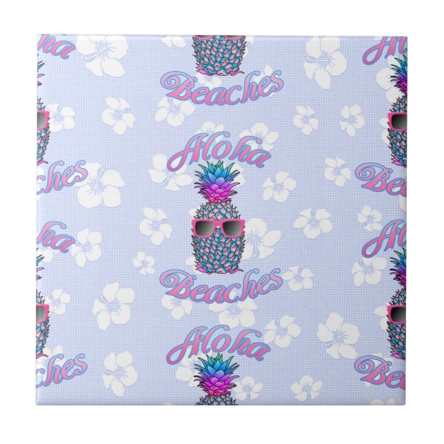Aloha Beaches Tropical Pineapple Tile (Front)