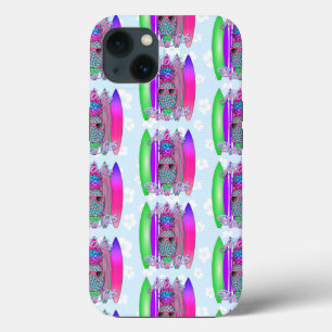 Aloha Beaches Tropical Surf Pineapple iPhone 13 Case