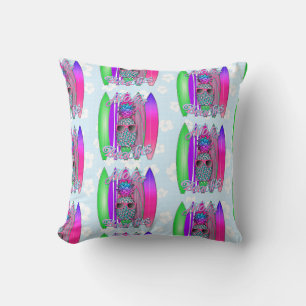 Aloha Beaches Tropical Surf Pineapple Cushion