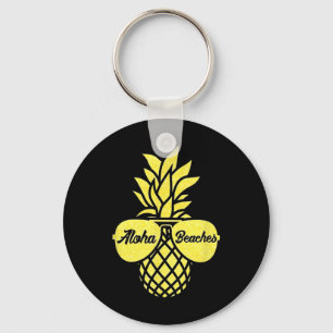 Aloha Beaches Yellow Pineapple Gift Hawaii Sungles Key Ring
