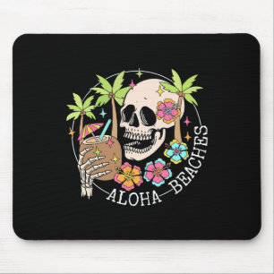 Aloha Beachs Skeleton Summer Vacation Hawaii Famil Mouse Mat