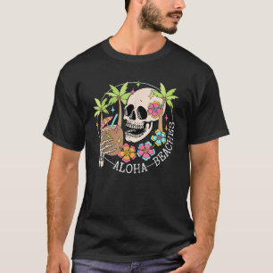 Aloha Beachs Skeleton Summer Vacation Hawaii Famil T-Shirt